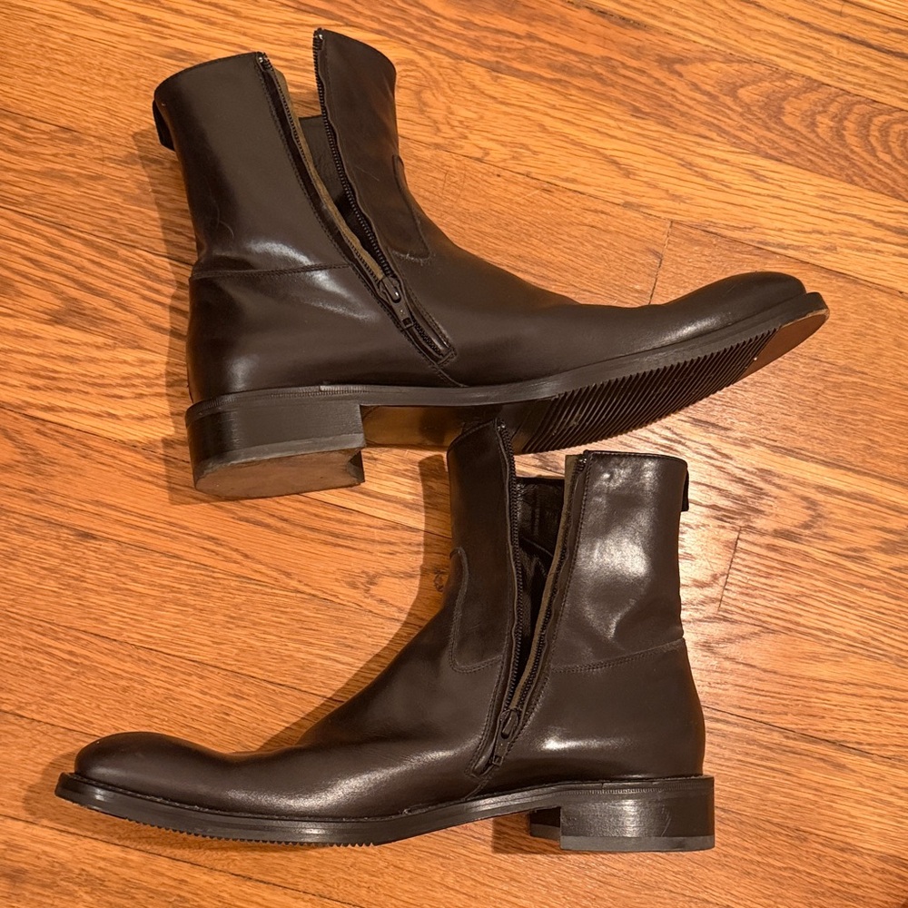 To Boot New York Men's Black Leather Boots zipper size 9